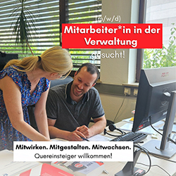 Mitarbeiter*in Verwaltung gesucht Mitarbeiter*in Verwaltung gesucht